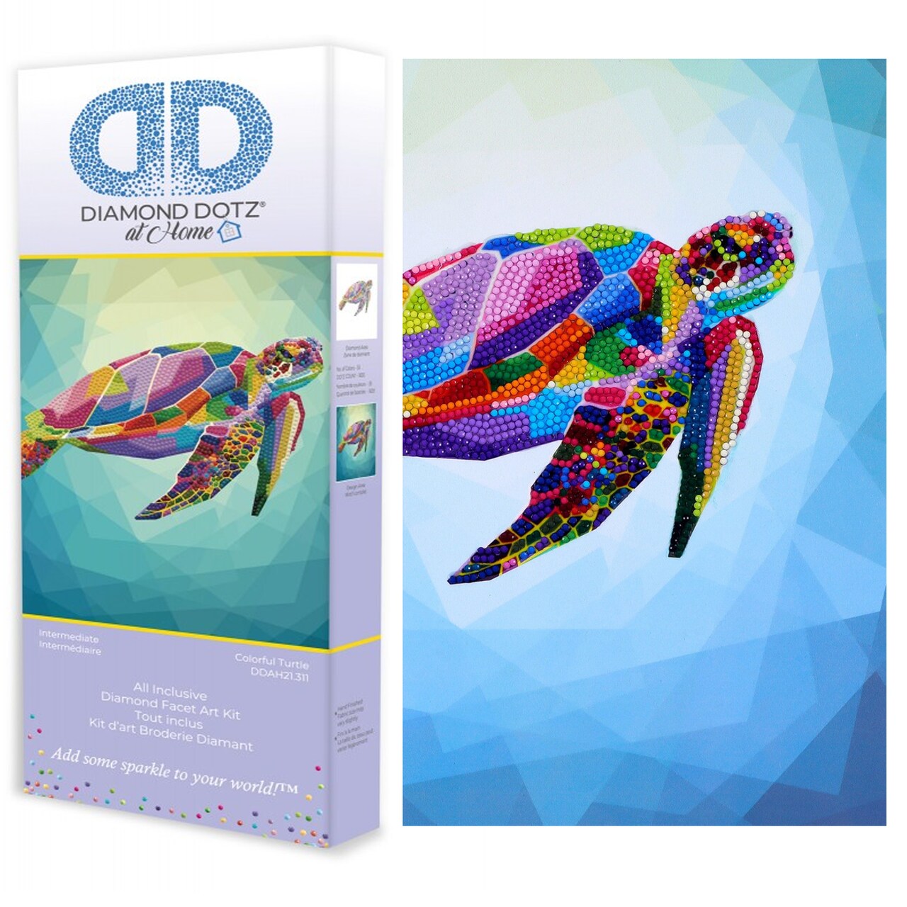DIAMOND DOTZ At Home Colorful Turtle Partial Drill Round Dotz Diamond dotz at home colorful turtle partial drill round dotz